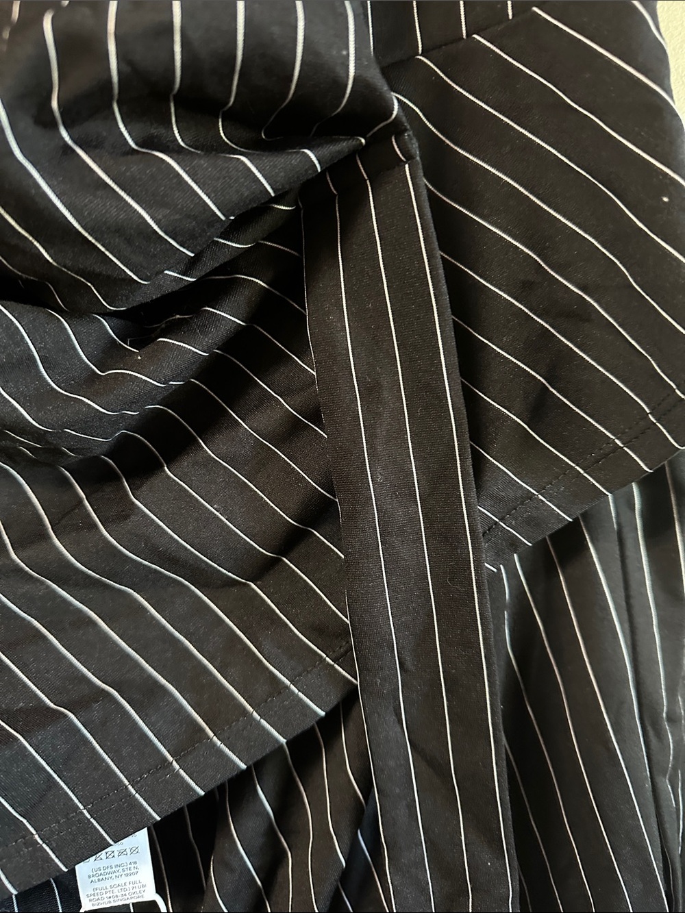 Halara Easy Peezy Black White Pinstripe Tie Side Jumpsuit XL NWT - Picture 3 of 11